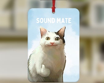 Funny Sound Mate Cat auto luchtverfrisser, grappige auto luchtverfrisser, nieuwe chauffeur cadeau, auto-accessoires, kous vuller, grappige kat meme geschenken