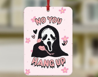 No You Hang Up, Deodorante per auto Ghostface, Accessori auto funky, Regali di Halloween, Stagione spettrale, Amante dell'horror, Crimine vero, Stampa fantasma