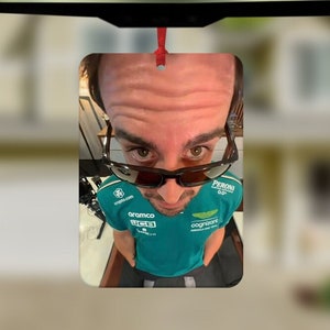 Fernando Alonso Car Air Freshener, Formula 1 Fan, Fun Car Air Freshener, F1 Car Accessories, Gifts For her, Formula 1 Gifts, Funny F1 Gifts