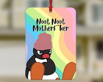 Pingu Car Air Freshener, Funny Car Freshener, Pingu noot noot gift, 80s 90s TV show Pingu, Car Accessories, UK TV Show Gift, New Driver Gift