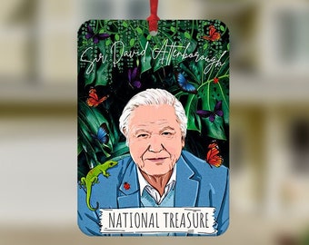 Aromatizador de carro David Attenborough, Aromatizador de carro divertido, Acessórios para carro, Sir David Attenborough, Tesouro Nacional, Presentes do Planeta Terra