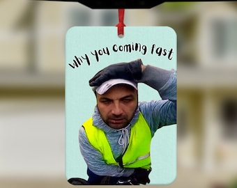 Grappige autoluchtverfrisser, grappige luchtverfrisser, waarom je snel komt meme, cadeau nieuwe bestuurder, leuke auto-accessoires, grappige memecadeaus, grapcadeau