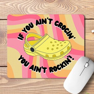 Croc Mouse Pad Gift, Cute Retro Mouse Pad, Office Gift, Mouse Mat, Desk Accessories, Gift For Her, Home Office Desk Decor, Croc Lover Gift