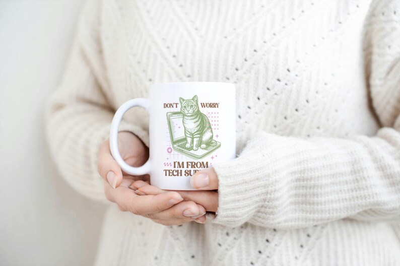 Funny Tech Support Cat Mug, Funny Work Mug, Funny Office Mug, Work Colleague Gift, Cat Lover Gifts, Funny Cat Mug, Fun Secret Santa, IT Mug image 7