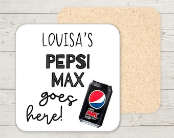 Gepersonaliseerde Pepsi Coaster, cadeau aangepaste naam, grappige onderzetter, aangepaste geschenken, aangepaste Pepsi Coaster, cadeau voor haar, cadeau voor hem, kousvuller