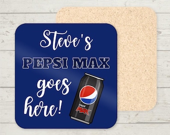 Gepersonaliseerde Pepsi-onderzetter, cadeau aangepaste naam, grappige onderzetter, aangepaste drankjecadeaus, onderzetter drankjesmat, nieuwigheidsonderzetters, kousvuller