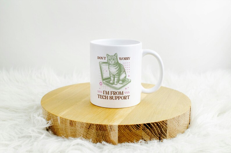 Funny Tech Support Cat Mug, Funny Work Mug, Funny Office Mug, Work Colleague Gift, Cat Lover Gifts, Funny Cat Mug, Fun Secret Santa, IT Mug image 10