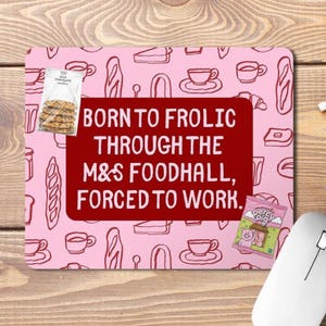 Funny M&S Quote Mouse Pad, Work From Home Gift, Funny Gifts, Custom Made Gifts, Unique Gifts, Born to Yap Forced to Work, Funny Mouse Mat