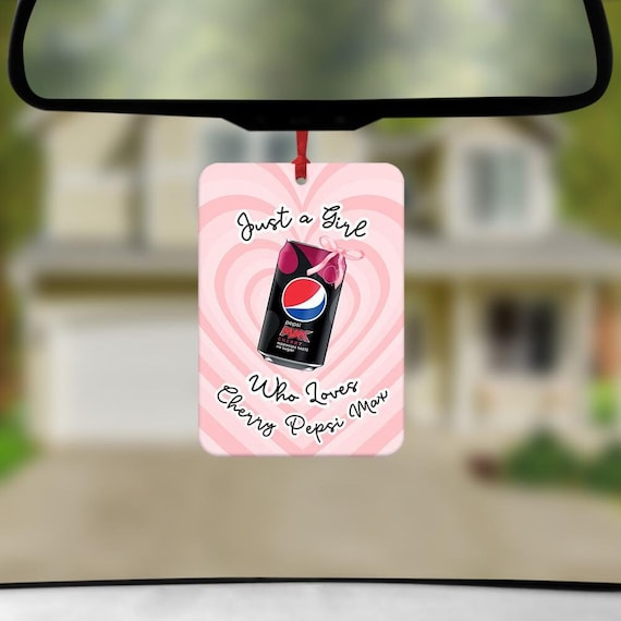 Just A Girl Who Loves Pepsi Car Air Freshener, Funny Car Air Freshener, New Driver, Car Accessories, Funny meme gifts, Pepsi Max Cherry Gift