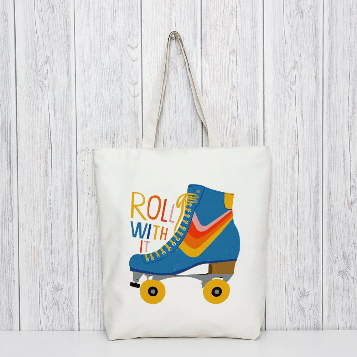 Retro Roller Skate Tote Bag Fun Roller Skate Bag Roll With Etsy