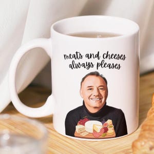 Mug Bob Mortimer, type du train Bob Mortimer, viandes et fromages toujours agréables, cadeau mug drôle, comédien drôle, dernier qui rit, cadeau pour papa