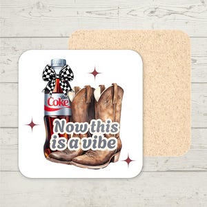 Diet Coke Lover Coaster, Country Western Fan, Funny Coaster, Custom Gifts, Coaster Drinks Mat, Gifts for her, Stocking Filler, Cute Coasters