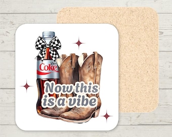 Diet Coke Lover Untersetzer, Country Western Fan, lustiger Untersetzer, individuelle Geschenke, Untersetzer Getränke Mat, Geschenke für sie, Strumpffüller, niedliche Untersetzer