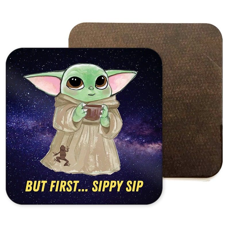 Baby Yoda Coaster Baby Yoda Gifts Sippy Sip Mug Coaster Etsy