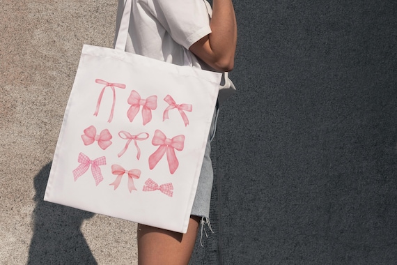Ensemble de sac fourre-tout rose et sac cosmétique, thème