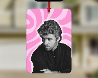 Aromatizador de ar George Michael, Aromatizador de ar divertido para carro, Acessórios para carro, Presente George Michael, Aromatizador de ar original, Presentes engraçados, Presente Wham!