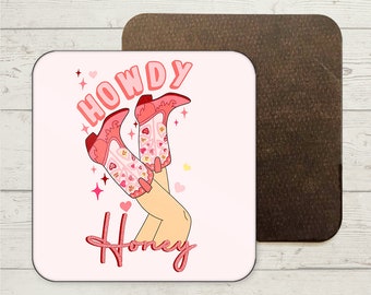 Sottobicchiere Howdy Honey, regali di Dolly Parton, regalo di cultura pop, musica country, regalo per lei, cosa farebbe Dolly, tazza di ambizione, incoraggiante