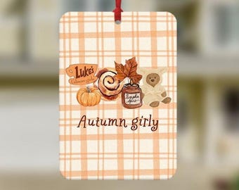 Autumn Aesthetic Car Air Freshener, Autumn Girly, Halloween gifts, Spooky Season, Horror Lover, Autumn Gifts, Pumpkin Spice Lover