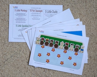Hand Made Number Nursery Rhymes With Props 5 Currant Buns. | Etsy UK