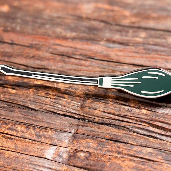 Green Broom Enamel Pin