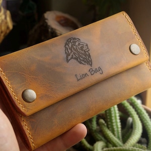 Tabaktasche, Drehbare Tabaktasche, Leder Tabakbeutel, Geschenk für Raucher, Personalisierte Leder Tabak Tasche, Geschenk zum Jahrestag