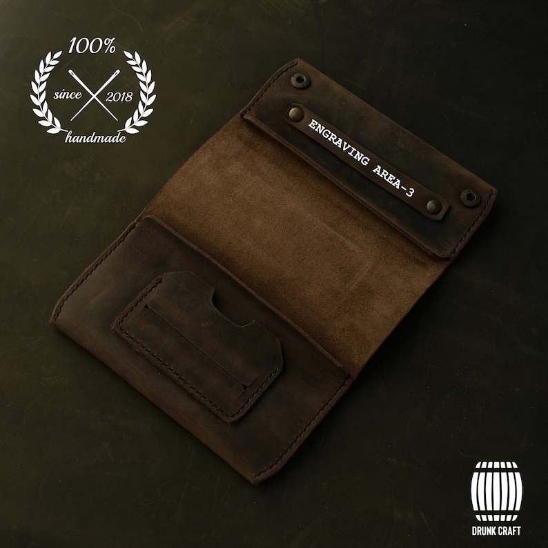 Personalized Leather Tobacco Pouch, Rolling Case for 50g Packs, Full Grain Leather Tobacco Case, Engraved Smokers Gift, Personalized Leather Tobacco Pouch, Engraved Rolling Case, Fits 25g and 50g Tobacco Packs