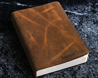 Personalized Full Grain Leather Journal A5, Engraved Blank Notebook, Sketchbook, Handmade Custom Diary