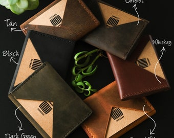Personalized Leather Business Card Holder, Handmade Card Holder, Slim Card Holder