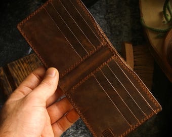 Personalized Leather Wallet, Full Grain Bifold Wallet Men, Gift for Gentleman, Valentines Day Gift for him