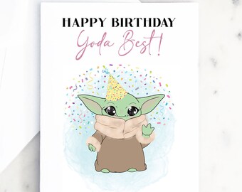 Yoda Birthday Card Etsy