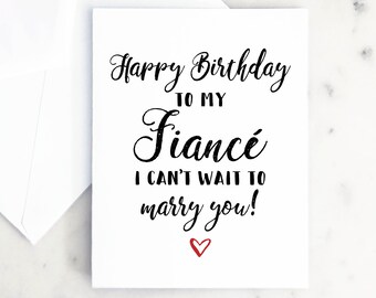 Birthday Card Funny Birthday Card for Fiance Happy Birthday Fiance i cant wait to marry the shit out of you