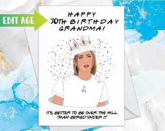 Rachel Green 30th Birthday Card Friends 30 Thirty Funny TV Show Sitcom Comedy Jennifer Aniston Blonde Girl Queen Party Sucks Club Grandma