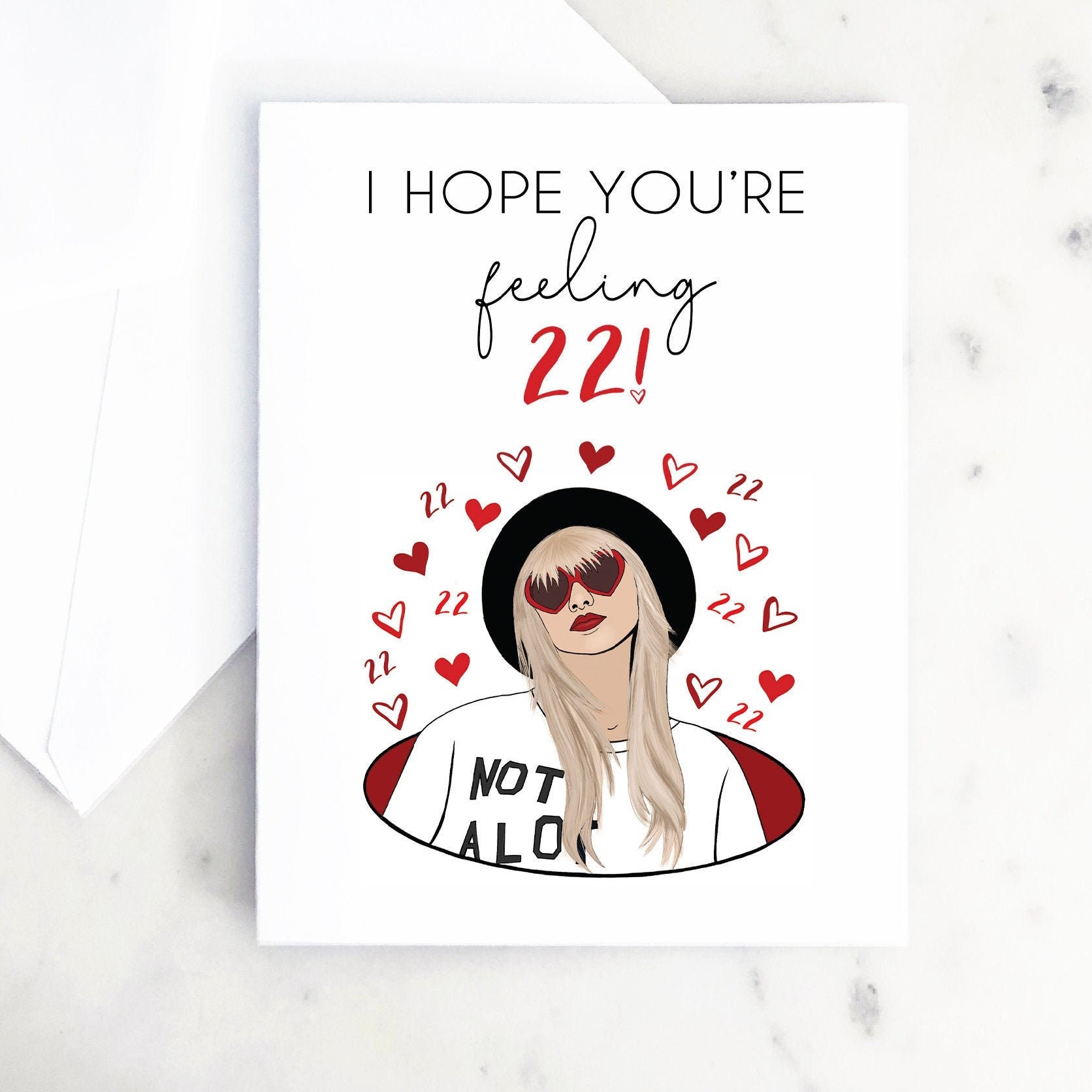 22nd Birthday Card Taylor Swift 22 Birthday Card 22nd Etsy