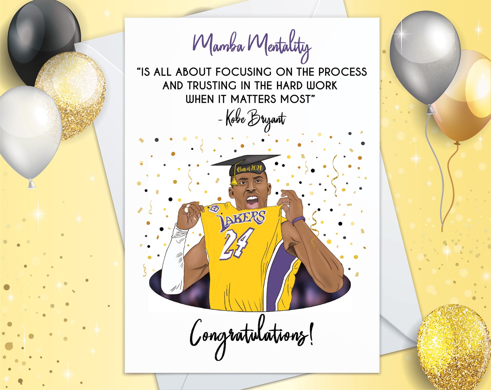 Kobe Bryant Graduation Card Graduation Gift for Him Kobe Etsy