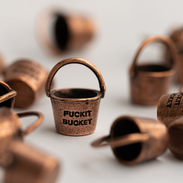 Copper Fuck It Bucket Necklace