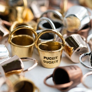 Fuck It Bucket Jewelry in Gold, Silver, Rose Gold, or Copper