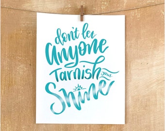 don't let anyone dull your sparkle inspirational quotes wall art prints 8x10, high school graduation gifts for her, positive affirmations