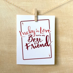 Glückliche ich bin in der Liebe mit meinem besten Freund Valentinstag Karte für Ehemann, digitaler Download, sentimentale Valentinstagkarte für Freund druckbar
