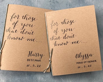 Wedding Toast Booklet, Maid of Honor Speech books, Best Man proposal gift, Father of the Bride gift from daughter, Wedding Gift for Couple