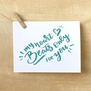 Mijn hart klopt voor je romantische kaart voor hem afdrukbare, sentimentele Valentijnsdagkaart voor echtgenoot digitale download, liefdeskaarten voor vriend