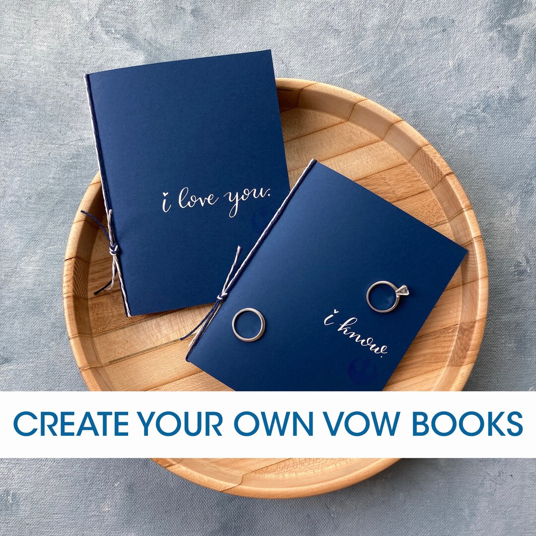 Custom I Love You I Know His and Hers Vow Books Set of 2, Personalized