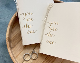 Wedding vow books set of 2, vow notebook, wedding gift for couple personalized, bridal shower gift for bride, wedding gift for husband