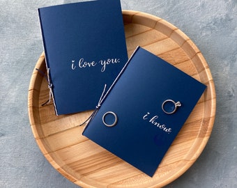 Personalized Vow Books, Nerdy Wedding gift, Handmade Calligraphy, his and hers vow booklets, science fiction art, unique wedding gift