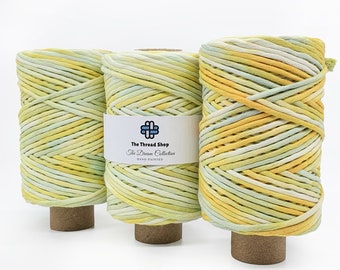 4mm Macrame Cord, MIMOSA, Hand-Painted String, Super Soft Cotton, Macrame String, Weaving Supplies, Fibre Supplies, Fibre Arts