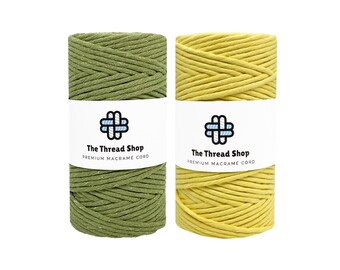 3mm, 5mm Macrame Cord, DAFFODIL & SAGE, 100 Meters, Single Twist, 100% Recycled Cotton, Macrame String, Macrame Supplies, Weaving Supplies