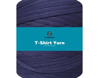 120 Meters - Indigo - Thread Shop T-Shirt Yarn 100% Recycled, Fast Delivery - For Crochet