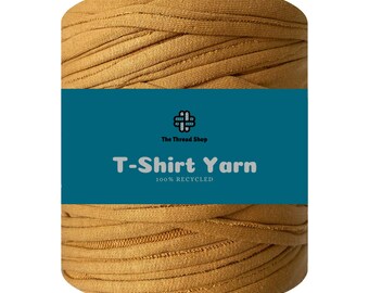 120 Meters - Ochre - Thread Shop T-Shirt Yarn 100% Recycled, Fast Delivery - For Crochet