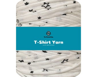 120 Meters - Starry Print - Thread Shop T-Shirt Yarn 100% Recycled, Fast Delivery - For Crochet