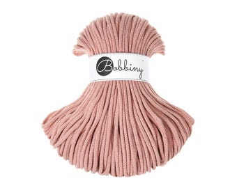 Blush 5mm Braided Cotton Cord for Macramé, Crochet, Weaving (100m)
