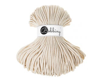 Golden Natural 5mm Braided Cotton Cord for Macramé, Crochet, Weaving (100m)